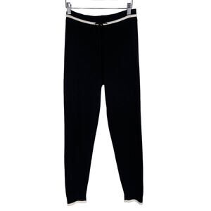 Marine Layer Womens XSmall Black Maya Cashmere Jogger Pants White Stripe Lounge